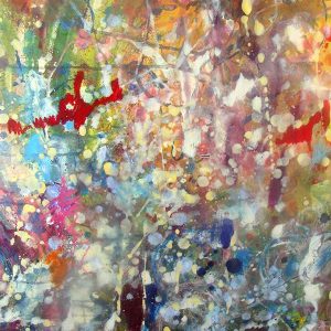 Anna Rozmuska - Krople - Technika mieszana na papierze 100 x70 cm